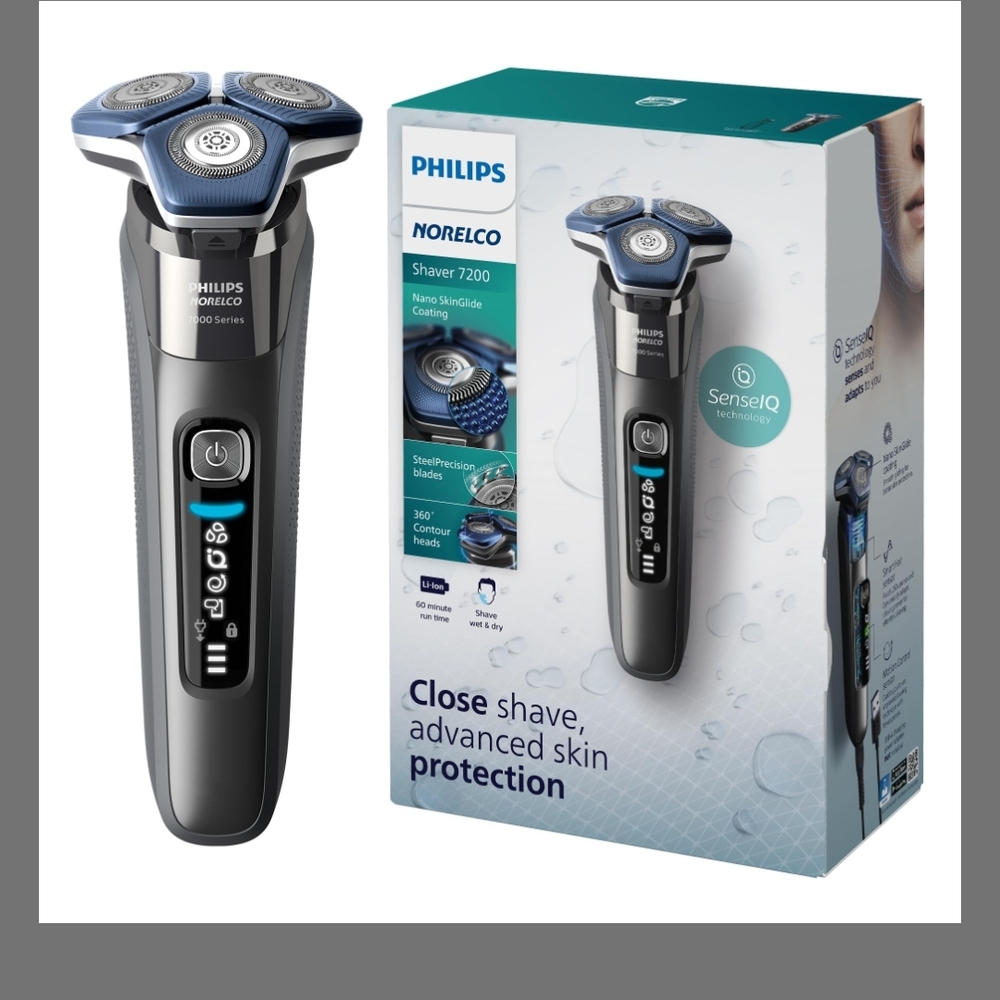 Philips Norelco 7200 Electric Shaver - Black and Silver